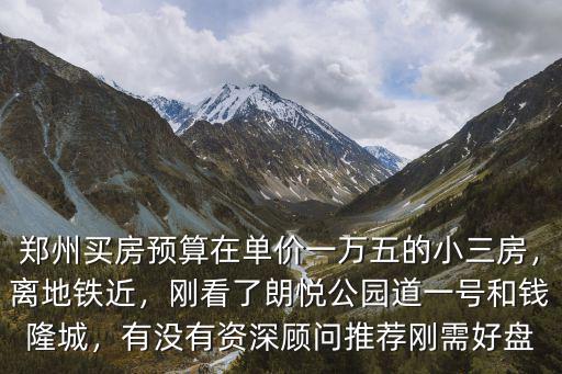鄭州買房預算在單價一萬五的小三房，離地鐵近，剛看了朗悅公園道一號和錢隆城，有沒有資深顧問推薦剛需好盤