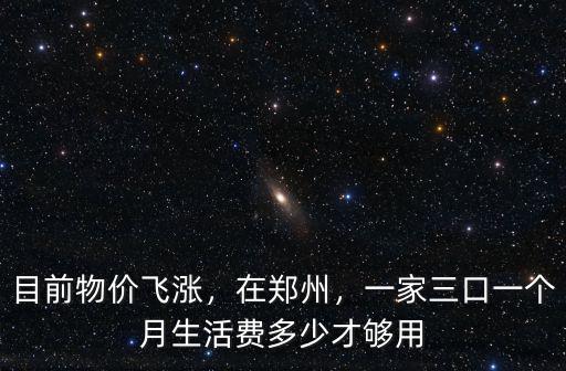 目前物價飛漲，在鄭州，一家三口一個月生活費多少才夠用