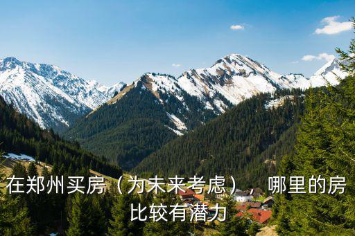 在鄭州買房（為未來考慮），哪里的房比較有潛力