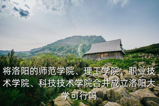 將洛陽的師范學(xué)院、理工學(xué)院、職業(yè)技術(shù)學(xué)院、科技技術(shù)學(xué)院合并成立洛陽大學(xué)可行嗎
