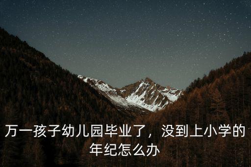 萬一孩子幼兒園畢業了，沒到上小學的年紀怎么辦