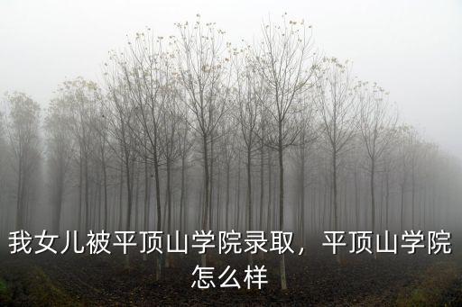 我女兒被平頂山學(xué)院錄取，平頂山學(xué)院怎么樣