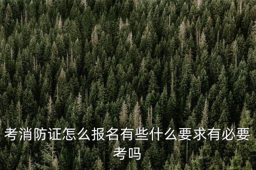 考消防證怎么報名有些什么要求有必要考嗎