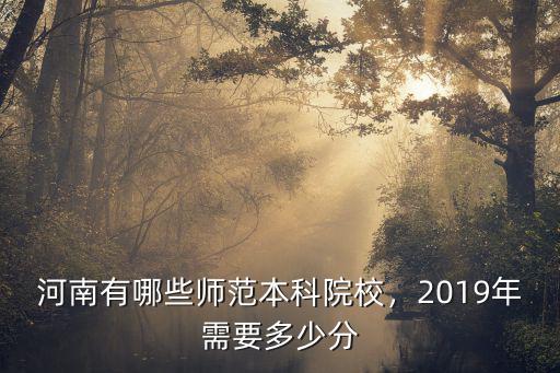 河南有哪些師范本科院校，2019年需要多少分