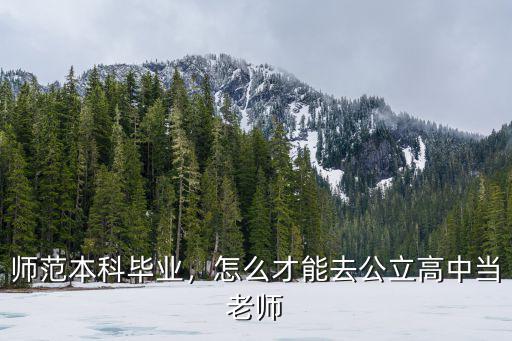 師范本科畢業(yè)，怎么才能去公立高中當(dāng)老師