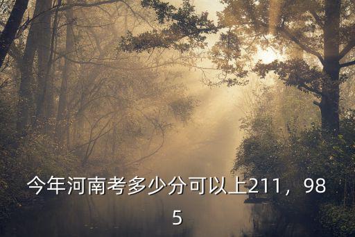 今年河南考多少分可以上211，985