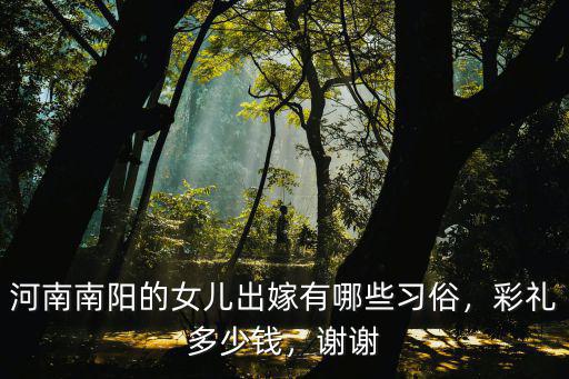河南南陽的女兒出嫁有哪些習俗，彩禮多少錢，謝謝
