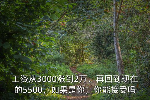 工資從3000漲到2萬，再回到現在的5500，如果是你，你能接受嗎