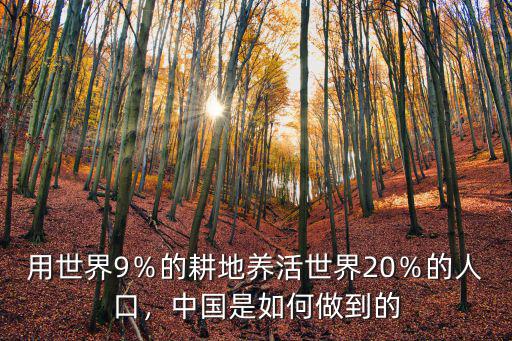 用世界9％的耕地養活世界20％的人口，中國是如何做到的
