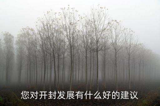 您對開封發展有什么好的建議