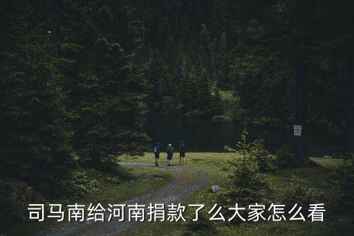 司馬南給河南捐款了么大家怎么看