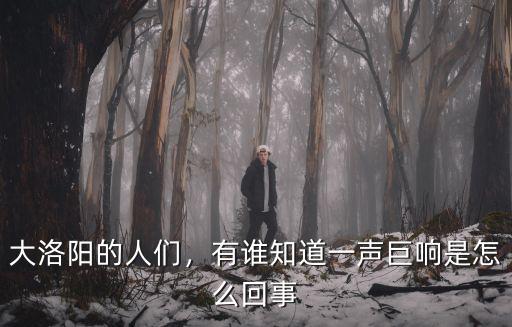 鶴壁兩聲巨響是怎么回事,有誰知道一聲巨響是怎么回事