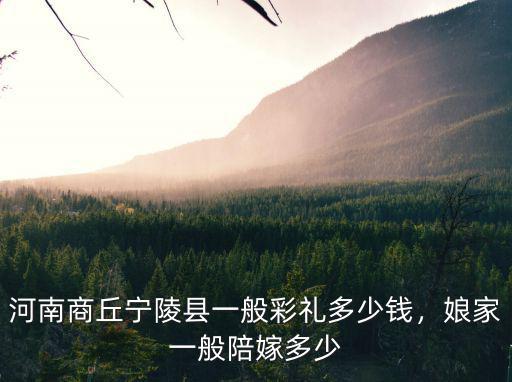 商丘睢縣結婚陪嫁多少,娘家一般陪嫁多少