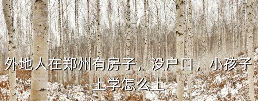 鄭州戶口租住房子子女怎么上學,小孩子上學怎么上