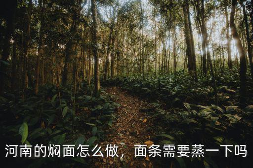 河南的燜面怎么做，面條需要蒸一下嗎