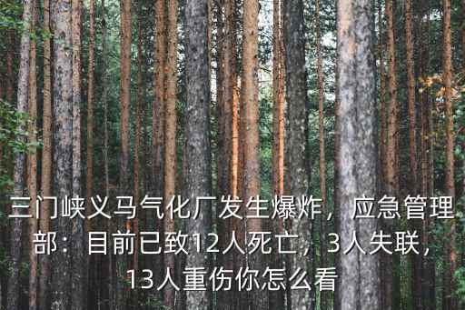 三門峽義馬氣化廠發(fā)生爆炸，應(yīng)急管理部：目前已致12人死亡，3人失聯(lián)，13人重傷你怎么看