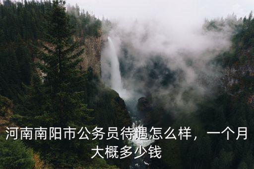 河南科員多少錢一個月,河南南陽市公務員待遇怎么樣
