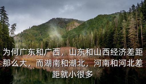 為何廣東和廣西，山東和山西經濟差距那么大，而湖南和湖北，河南和河北差距就小很多