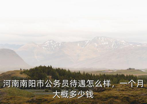 河南南陽市公務員待遇怎么樣，一個月大概多少錢