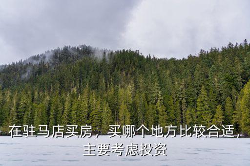 在駐馬店買房，買哪個(gè)地方比較合適，主要考慮投資