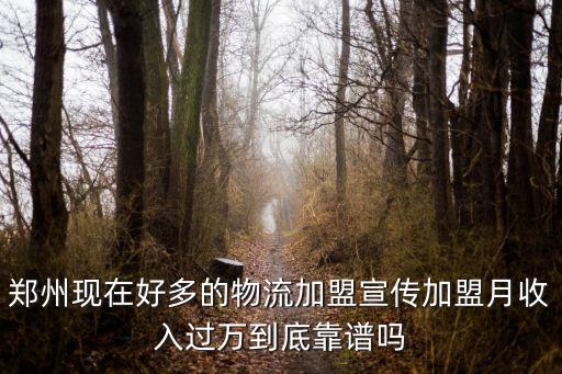 鄭州現在好多的物流加盟宣傳加盟月收入過萬到底靠譜嗎