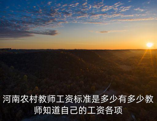 河南光山特崗教師工資多少,河南農村教師工資標準是多少