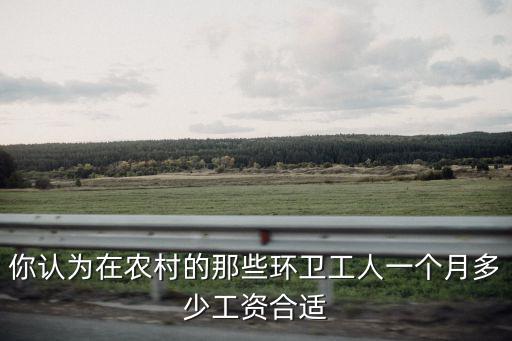 你認為在農村的那些環衛工人一個月多少工資合適