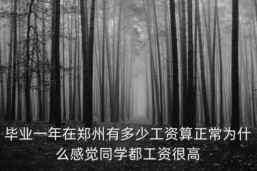 畢業(yè)一年在鄭州有多少工資算正常為什么感覺(jué)同學(xué)都工資很高