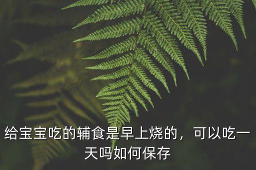 給寶寶吃的輔食是早上燒的，可以吃一天嗎如何保存