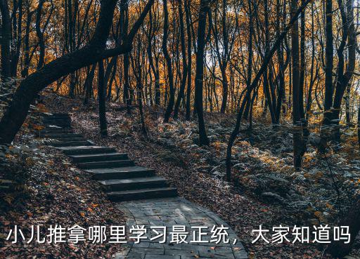 小兒推拿哪里學習最正統，大家知道嗎