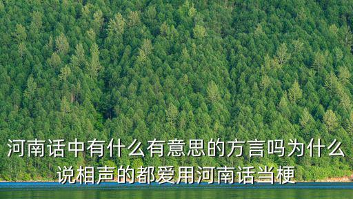 河南話在忙嗎怎么說,所有人提到河南話都是