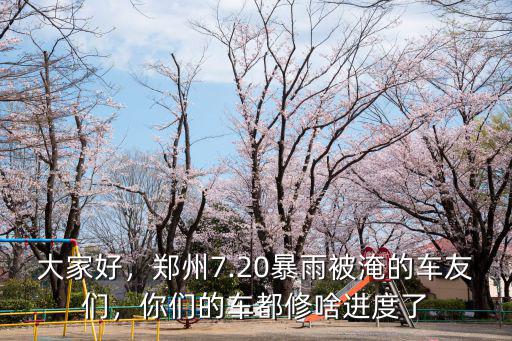 大家好，鄭州7.20暴雨被淹的車友們，你們的車都修啥進度了