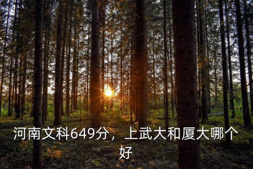 河南文科649分，上武大和廈大哪個好