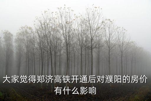 大家覺得鄭濟高鐵開通后對濮陽的房價有什么影響