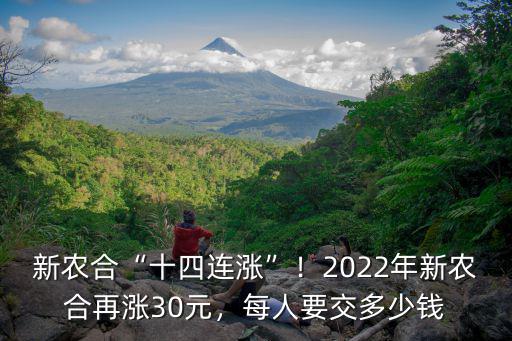 新農合“十四連漲”！2022年新農合再漲30元，每人要交多少錢