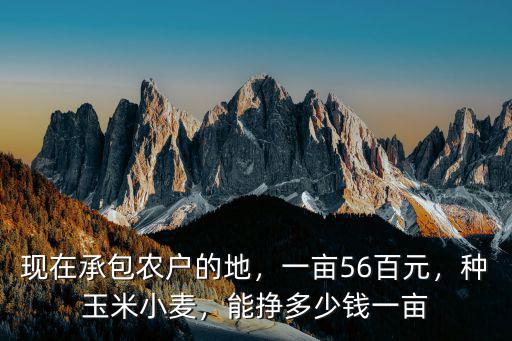 漯河地區承包一畝地多少錢,你家鄉土地承包多少錢一畝
