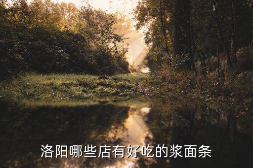 洛陽哪里的快餐最好吃,洛陽哪些店有好吃的漿面條