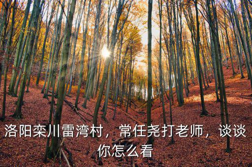 洛陽欒川雷灣村，常任堯打老師，談談你怎么看