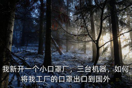 我新開一個小口罩廠，三臺機器，如何將我工廠的口罩出口到國外