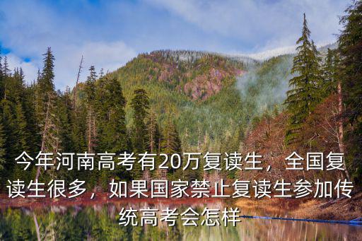 今年河南高考有20萬復(fù)讀生，全國復(fù)讀生很多，如果國家禁止復(fù)讀生參加傳統(tǒng)高考會怎樣