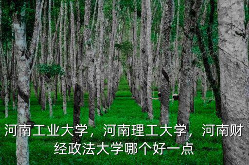 河南工業大學，河南理工大學，河南財經政法大學哪個好一點
