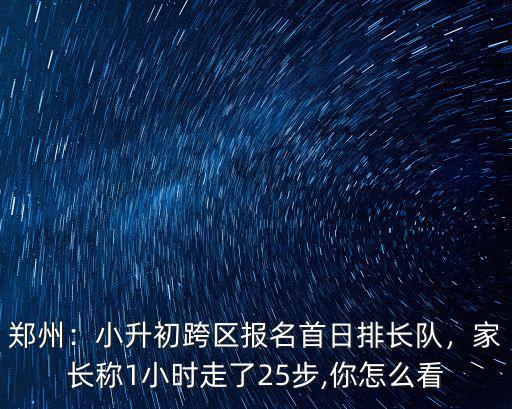 鄭州：小升初跨區報名首日排長隊，家長稱1小時走了25步,你怎么看