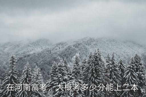 在河南高考，大概考多少分能上二本