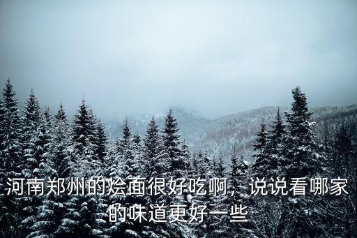 河南鄭州的燴面很好吃啊，說說看哪家的味道更好一些