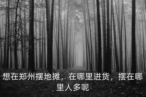 想在鄭州擺地攤，在哪里進貨，擺在哪里人多呢