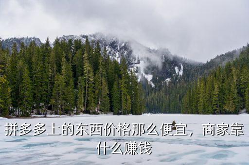 拼多多上的東西價(jià)格那么便宜，商家靠什么賺錢