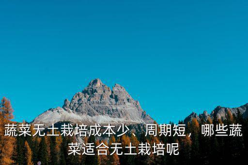 蔬菜無土栽培成本少、周期短，哪些蔬菜適合無土栽培呢