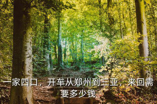 一家四口，開車從鄭州到三亞，來回需要多少錢