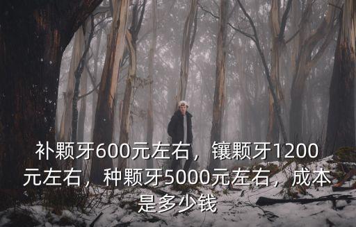 補(bǔ)顆牙600元左右，鑲顆牙1200元左右，種顆牙5000元左右，成本是多少錢(qián)