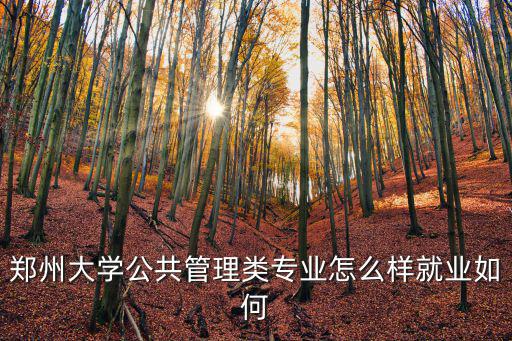 鄭州大學公共管理類專業怎么樣就業如何